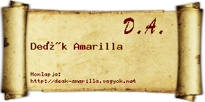 Deák Amarilla névjegykártya