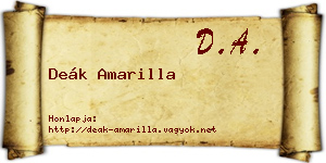 Deák Amarilla névjegykártya