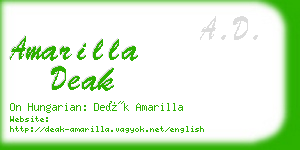 amarilla deak business card